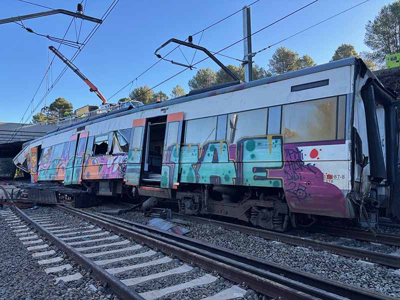 tren acidentado en Gelida